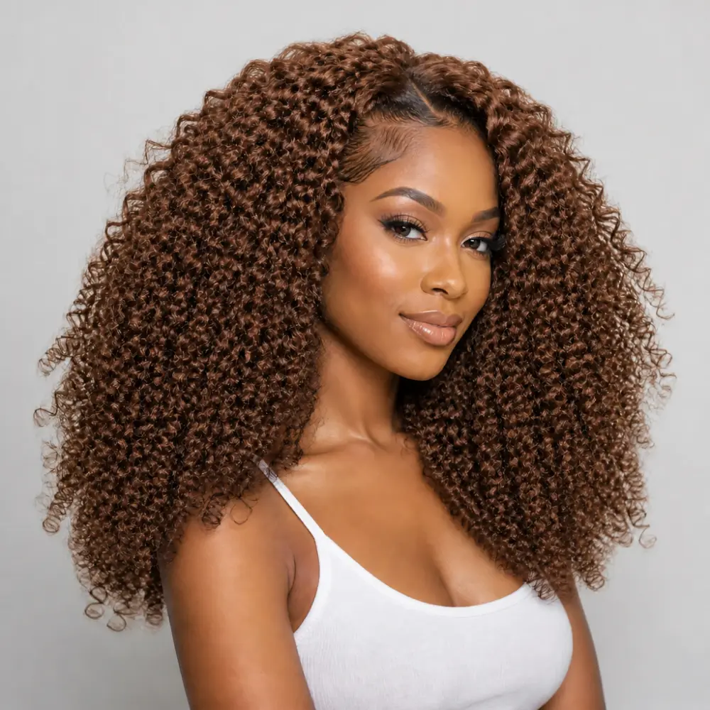 Premium Braiding Hair Light Brown Tight Spiral Curls