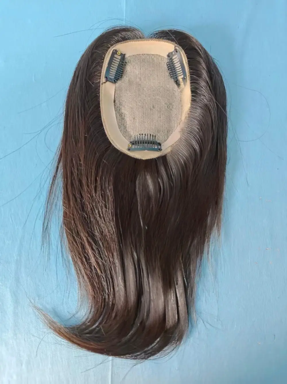 Mono Base Human Hair Topper Dark Brown