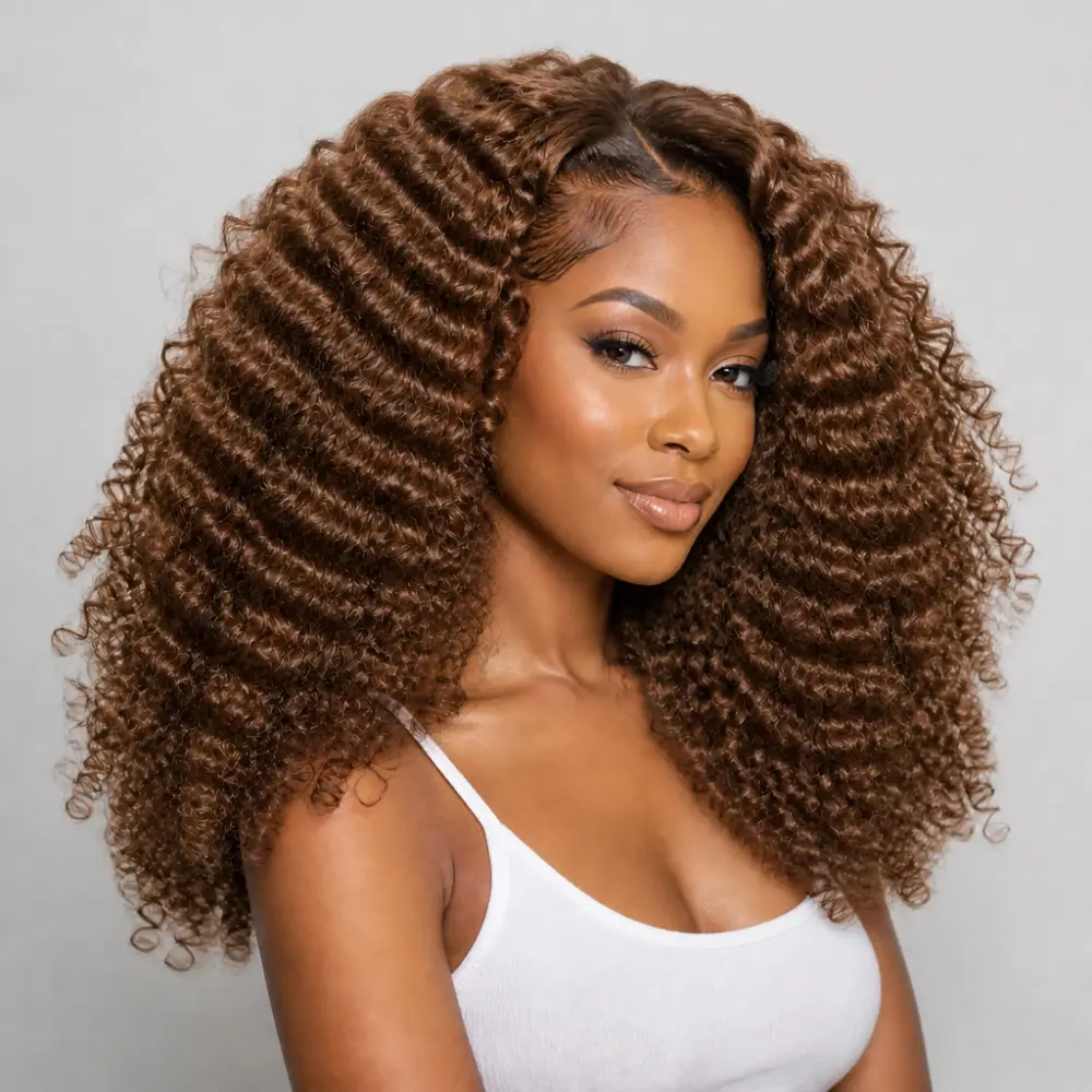 Honey Glow Deep Wave Honey Brown S-Wave Curls